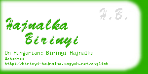 hajnalka birinyi business card